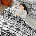thumbnail image 4 of Castle Fairy Bohemian Aztec 7-Piece Bedding Comforter Set,Black White King Bedding Sets,Geometric Theme Ultra Soft Bed Sheets,Breathable Animal Home Decor,Reversible, 4 of 8