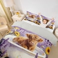 thumbnail image 3 of jejeloiu Lavender Flower Highland Cow Queen Duvet Cover Set Kids,Dreamy Farm Print Bedding,Reversible,3 Pieces(No Comforter), 3 of 6