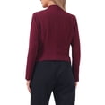 thumbnail image 4 of Women's Work Office Blazer Collarless Business Casual Suit Jacket Cropped Blazer M Dark Burgundy, 4 of 7