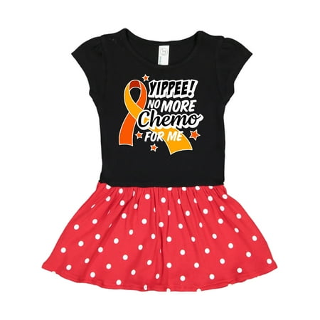 

Inktastic Leukemia Awareness Yippee no More Chemo for Me Gift Toddler Girl Dress