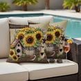 thumbnail image 4 of Farmhouse Sunflowers Outdoor Waterproof Pillow Covers, Western Star Vintage Sparrows Decorative Square Throw Pillowcase Sofa Cushion Sham for Patio/Couch/Chair, 24"x24" 2 Pack, 4 of 8