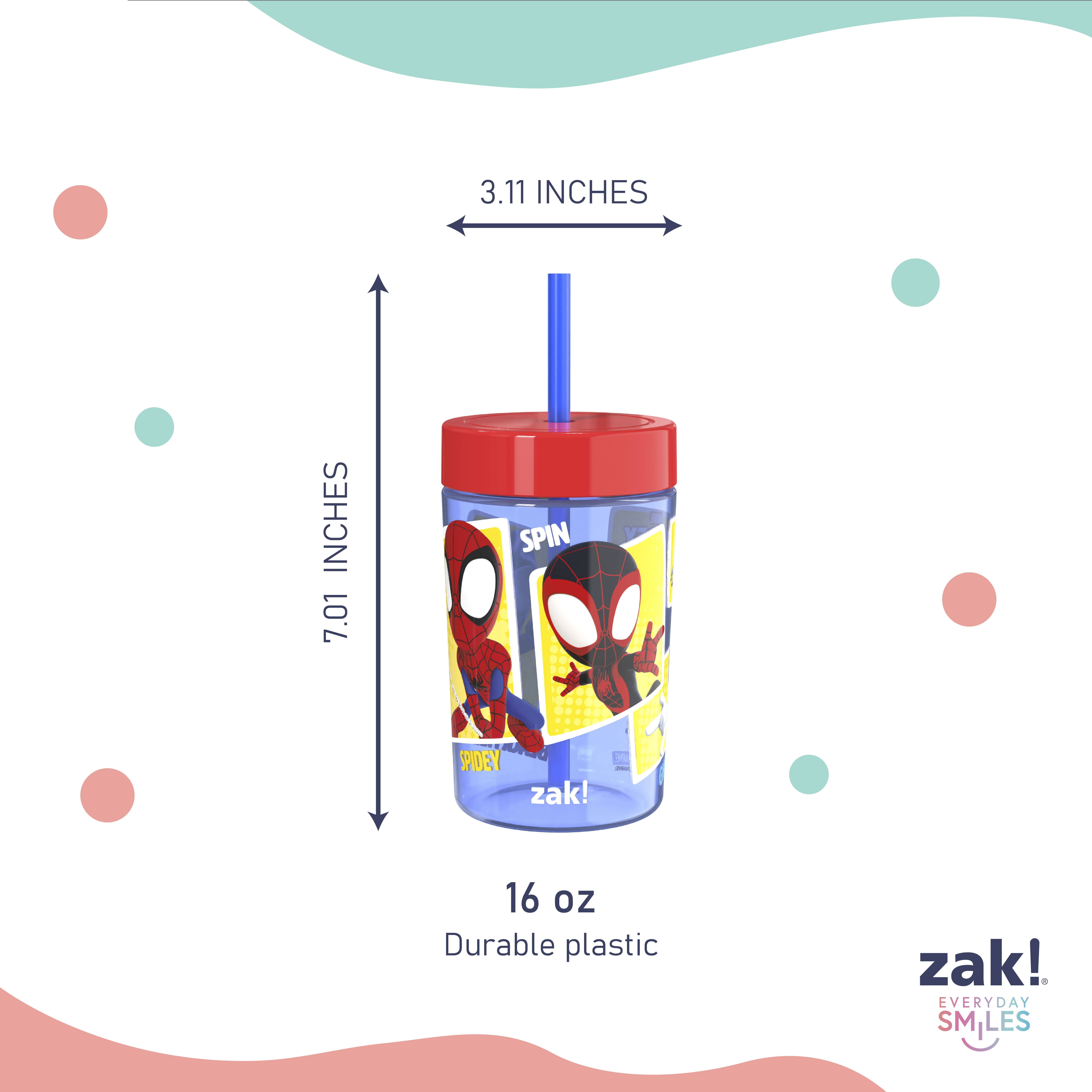 Zak Designs Spidey and Friends 16oz Straw and Lid Tumbler 2-Pack