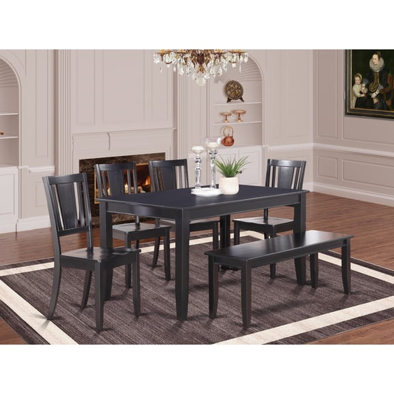 Asian Fusion Dining Set - Table & Chairs - Modern Rectangle Dining Room Furniture