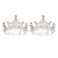 thumbnail image 1 of Uxcell 2Pcs Mini Toppers de Pastel en Forma de Corona, Corona Plateada de Corazón para Reina Princesa, Corona Vintage, 1 of 6