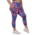 thumbnail image 6 of Plus Size High Waist Tummy Control Sports Leggings With Side Pockets - Blue  Pink Galaxy, 6 of 9