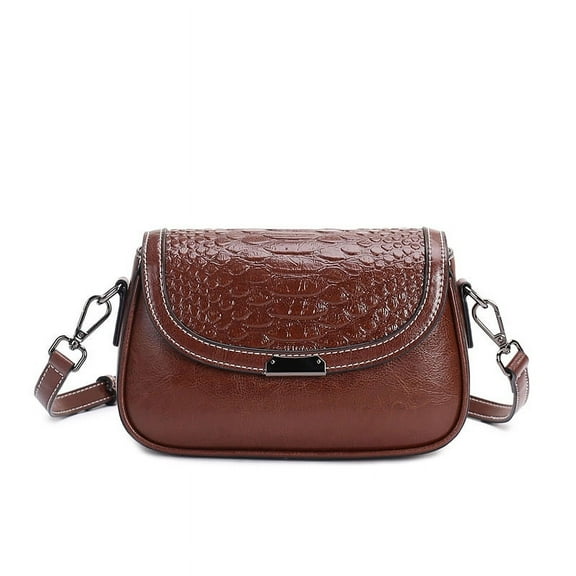 Whudwhu 2025 Crocodile Embossed Leather Shoulder Bag - Retro Convertible Satchel Purse for Women