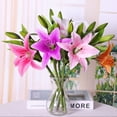 thumbnail image 3 of Ruanlalo Bouquet,Artificial Flower Weather-resistant Non-fading No Withering No-Watering Easy Maintenance 3D Printing 3 Heads Artificial Lily Flower Home Decor, 3 of 6