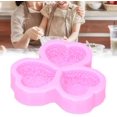 thumbnail image 5 of Molde de silicona de rosa en forma de corazón de 3 cavidades, herramientas de decoración de fondant para pasteles, chocolates, aperitivos, rosa de caramelo duro (rosa) JAMW Sencillez, 5 of 5