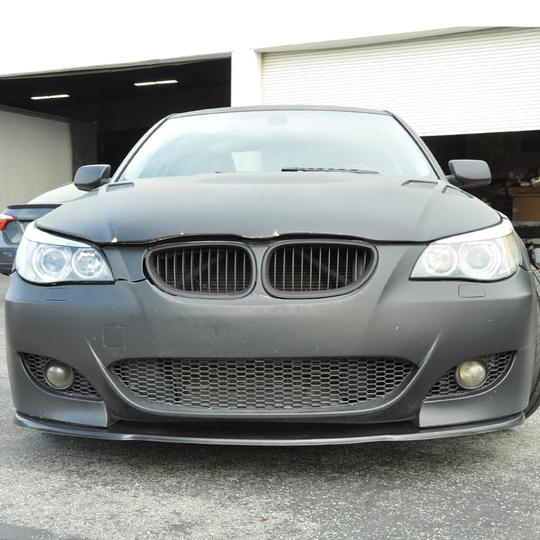 H-Style Front Bumper Lip Spoiler For BMW E60 5 Series LCI (2008-2010) - Unpainted Black PU