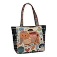 thumbnail image 4 of Bolso de Hombro de Lona Bordado para Mujer Gran Capacidad Moda Femenina Bolso de Viaje Informal Bolso con Cremallera Monedero Tote para Trabajo Fiesta Yinane  Monedero de hombro, 4 of 8