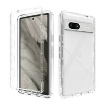 Feishell Gradient Clear Case for Google Pixel 7a (6.1 inch),Dual Layer Hybrid 2-In-1 PC TPU Transparent Anti-Scratch Shockproof Lightweight Slim Phone Case,Clear