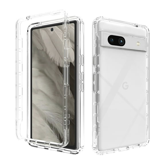 ELEHOLD for Google Pixel 7a Clear Case,Gradient Clear Shockproof Flexible Bumper Transparent Non-Yellowing Slim Lightweight 2 in 1 Protective Case for Google Pixel 7A,Clear