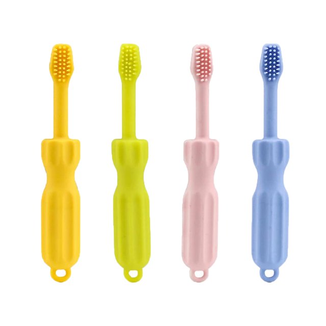 4 piezas de juguete para masticar de silicona para bebés, mordedores para bebés de más de 3 meses 6-12 meses congelador sin BPA juguetes para masticar de silicona para bebés TUNC Sencillez