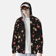 thumbnail image 2 of Fotbe Red White Flowers Chaqueta con Protección Solar UPF 50+ para Hombre y Mujer, Camisa con Capucha y Bolsillos-XX-Large, 2 of 7