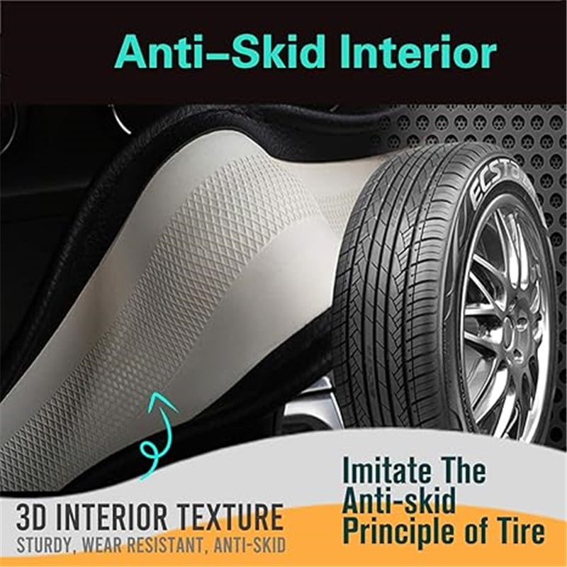 Steering Wheel Cover Great Grip with 3D Honeycomb Anti-Slip Design, Universal 14.5-15 Inch (All Black)