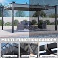 thumbnail image 4 of MELLCOM Retractable Pergola 12x16 ft, Waterproof Sun Shelter with Dual-Side Adjustable Coverage, Aluminum Frame with Locking Straps and Screws, for Patio Deck, Gray, 4 of 7