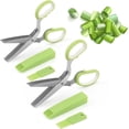 thumbnail image 1 of Herb Shears, Kitchen Salad Scissors Stainless Steel with Cover, Herb Scissors Upgrated Grinding Kitchen Shears for Chopping Cilantro Scallion & Salad, Dishwasher Safe (2 Pairs for Herb), 1 of 6