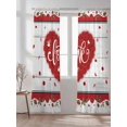 thumbnail image 4 of Semi Sheer Window Curtains 96 Inches Long, Valentine's Day Rod Pocket Voile Silky Chiffon Curtain Treatment Drapes for Kitchen, Living Room, Red Love Heart Roses Romantic Wooden 52"x96", 2 Panels, 4 of 9