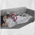 thumbnail image 6 of Funny Soft Flannel Fleece Throw Blanket, Hipster Animal Retro Fashion Round Glasses Summer Time Love Hand Drawn Style, Cozy Plush for Indoor and Outdoor Use, 50" x 70", White Pink, by Ambesonne, 6 of 6