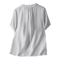 thumbnail image 4 of Embroidered Linen Tops For Women，Linen Shirts For Women Cotton Peasant Tops For Women Lightweight Breathable Shirts Embroidered Blouses For Women Spring 2026 Gauze Tops Linen Tunic Tops V Neck, 4 of 5