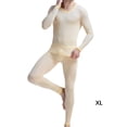 thumbnail image 2 of Jumpingount Conjunto de ropa interior para hombre, ropa de dormir de seda helada para otoño e invierno, ropa de abrigo de Color sólido, camiseta interior conjuntos de ropa Color de piel/XL Jumpingount AP013755-15, 2 of 6