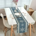 thumbnail image 4 of Blue Winter Christmas Table Runner, Seasonal Holiday Snowflakes Decorations for Home Kitchen Dining Holiday Party Decor 13 x 48 Inches, 4 of 5