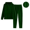 thumbnail image 2 of Breezora Women's Hooded Sweatshirt And Jogger Set With Pockets Comfortable Lounge Suit For Everyday Wear XL Size Blackish Green, 2 of 8