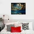 thumbnail image 4 of HENGT  Wall Art Canvas Painting Sea Clouds Moon and Stars Ocean Blue Seascape Picture Poster Print for Living Room Bedroom Office Artwork, 4 of 4
