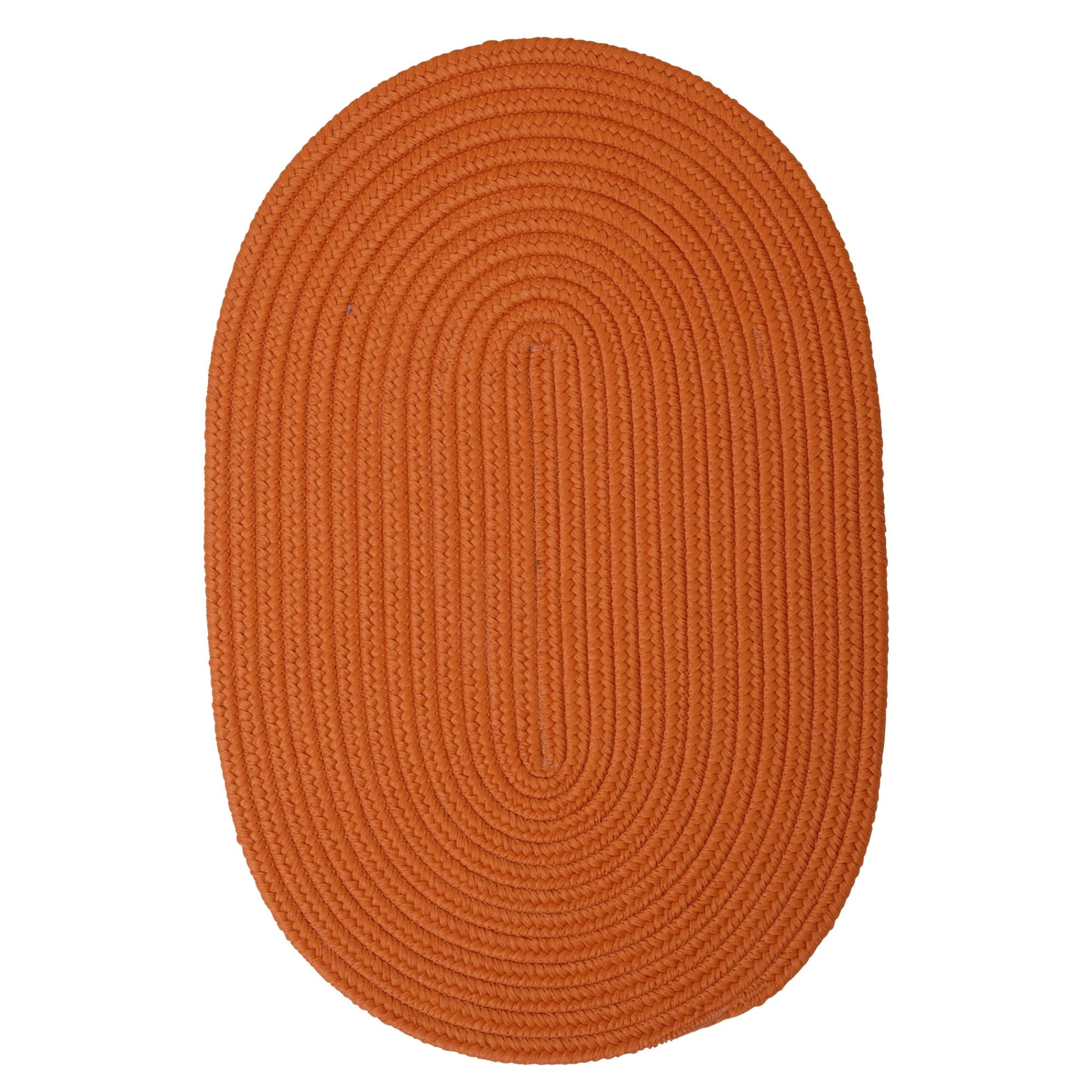 2' x 4' Tangerine Orange Solid All Purpose Handcrafted Reversible Oval