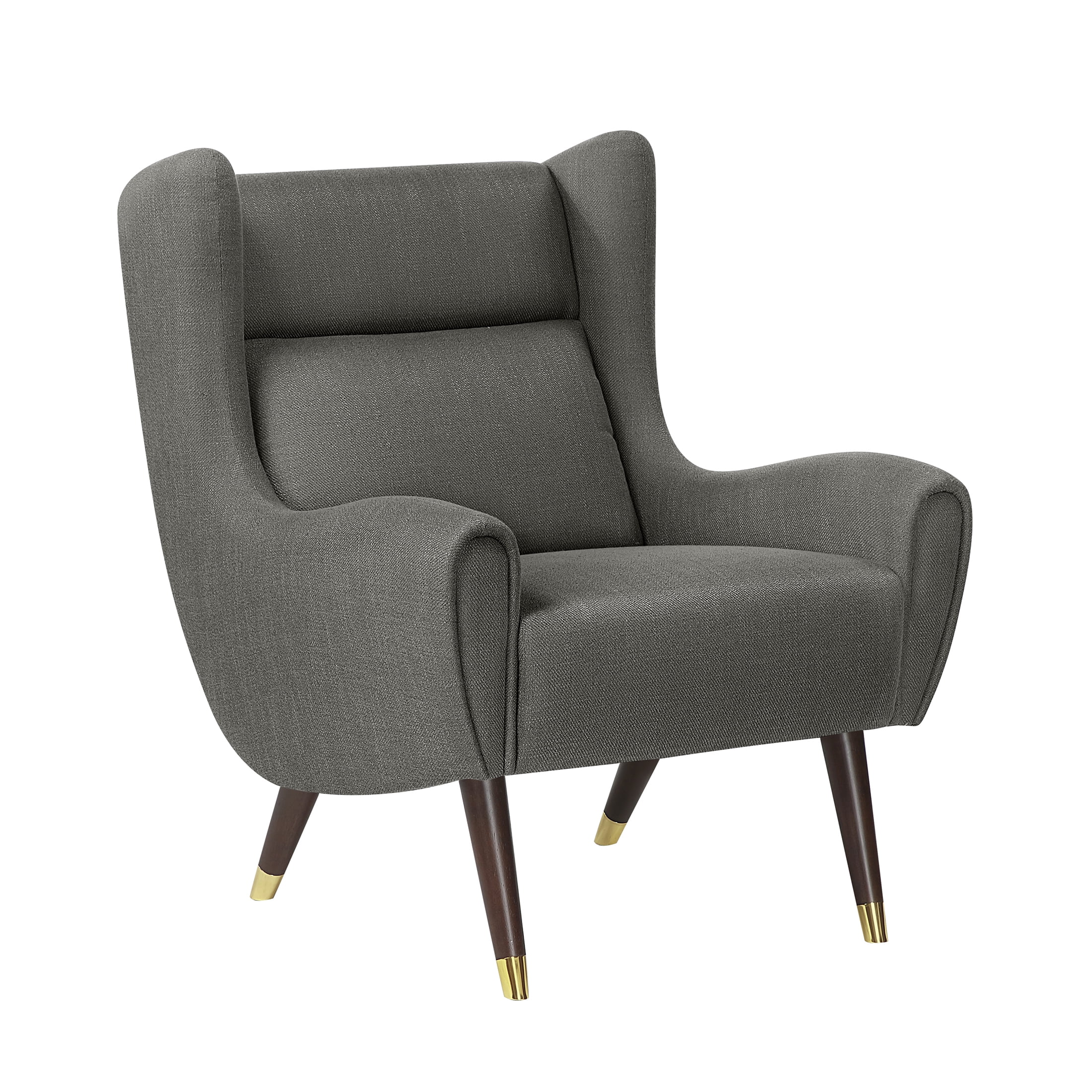 OakvillePark Calista Textured Fabric Wingback Accent Chair, Dark Gray