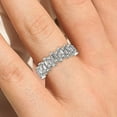 thumbnail image 4 of Alternating Wave of Baguette Diamond Moissanite Wedding Ring 10k White Gold, 4 of 4