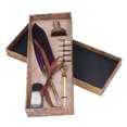thumbnail image 3 of Quill Pen Set, Feather Pen Set Exquisite Pattern With Pen Holder For Business For Birthday Dark Purple, 3 of 8