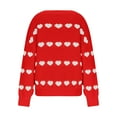 thumbnail image 5 of HOMBOM Red Sweaters for Women Crewneck Lightweight Heart Graphic Pullover Slouchy Womens Sweater Long Sleeve, 5 of 9