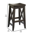 thumbnail image 5 of 31 Inches Saddle Seat Wooden Barstool, Brown - Saltoro Sherpi, 5 of 5