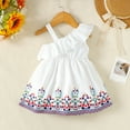 thumbnail image 4 of Mikrdoo Infant Baby Girls Dress 12 Months Baby Girls One Shoulder 18 Months Baby Girls Lotus Leaf Side Straps Floral Print Dress One Piece Summer Dress White, 4 of 8