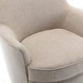 thumbnail image 5 of Swivel Accent Chair with Wood Base, Contemporary Velvet Curved Swivel Barrel Chair, Upholstered Club Armchair, Comfy Round Accent Chair Leisure Single Sofa for Living Room, Nursery, Bedroom, Natural, 5 of 7