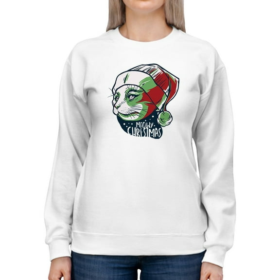 Meowy Christmas Women Sweatshirt, Female 4X-Large