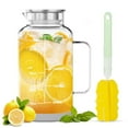 thumbnail image 1 of GPED Jarra de Agua de 68 oz con Tapa y Boquilla, Jarra de Agua de Vidrio de 2L Carafe con Base de Silicona y Línea de Escala Precisa, Jarra de Vidrio de Borosilicato Grueso Fácil de Limpiar para Bebi, 1 of 7