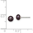 thumbnail image 4 of Sterling Silver Rh-Plated 5-6mm Black Fw Cultured Button Pearl Stud Earring Made In Canada qe12871, 4 of 5