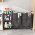 thumbnail image 2 of 4 Bag Laundry Sorter Cart with Storage Shelf, Laundry Hamper Sorter with Rolling Wheels and Removable Bags for Clothes Storage,Laundry Organizer Basket Laundry Clothes Hamper, Black, 2 of 19