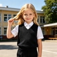 thumbnail image 6 of 121,Kids Boys Girls V Neck Vest Sweater Sleeveless Warm Knitted Pullover Knitwear Tops For School Season Ages 6M To 4Y, 6 of 6