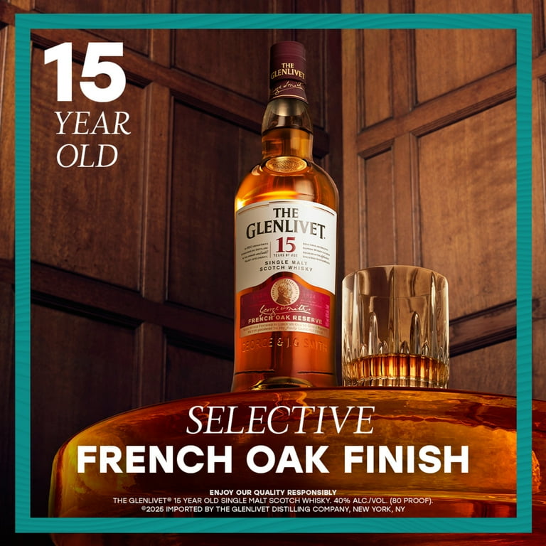 ウイスキー  15 Years Old Whisky 750ml 15 Years Speyside Single Malt Scotch Whisky - The Glenlivet US