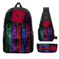 thumbnail image 4 of Traje de tres piezas con estampado Roblox circundante para estudiantes de escuela primaria y secundaria, bolso escolar, bolso para bolígrafos, bolso de mensajero, nuevo producto, 4 of 4