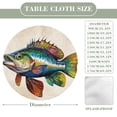thumbnail image 3 of Colorful Fish Art Print Round Table Cover Kitchen Printed Waterproof Tablecloth Elastic Edged Tablecloth Fits Party Wedding Indoor Outdoor Tables, 3 of 8