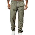 thumbnail image 3 of Men’s Cargo Pants, Joggers, Trousers, Elastic Waistband Drawstring Loose Straight Leg, Multiple Pockets Quick Dry Lightweight, Casual Daily Gym Workout Hiking Travel, | AKLJWH,Army Green L, 3 of 9