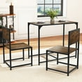 thumbnail image 4 of Gymax 3 Piece Dining Table Set Industrial Rectangular Kitchen Table & 2 Chairs w/ Metal Frame & Low Back, 4 of 10