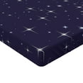 thumbnail image 2 of Ambesonne Space Fitted Sheet 2 Pcs Set, Night Skyline with Stars, Twin, Purple White, 2 of 3