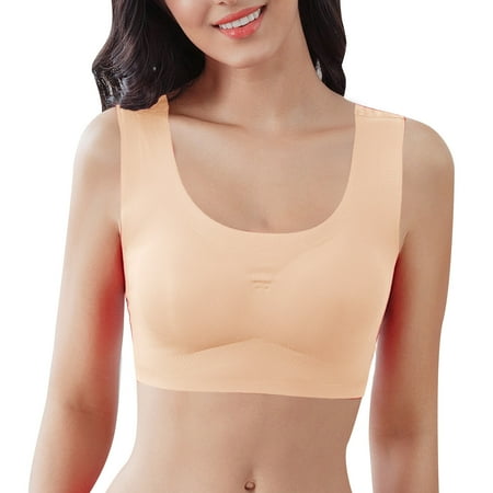 

Sngxgn Comfortable Bras For Women Women s No Side Effects Underarm and Back-Smoothing Comfort Wireless Lift T-Shirt Bra Beige M