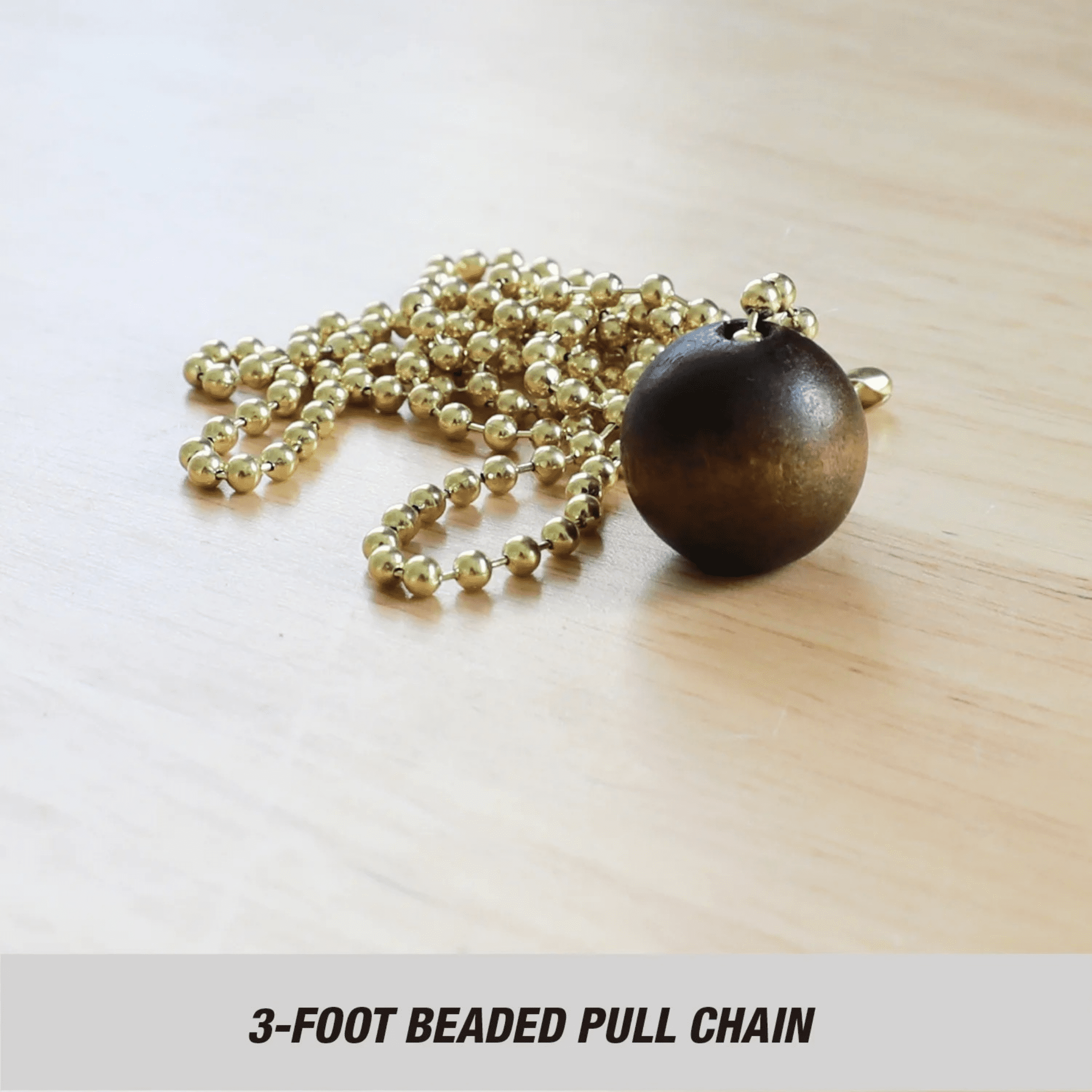 Hyper Tough Ceiling Fan Pull Chain with Wood Ball, 3 ft