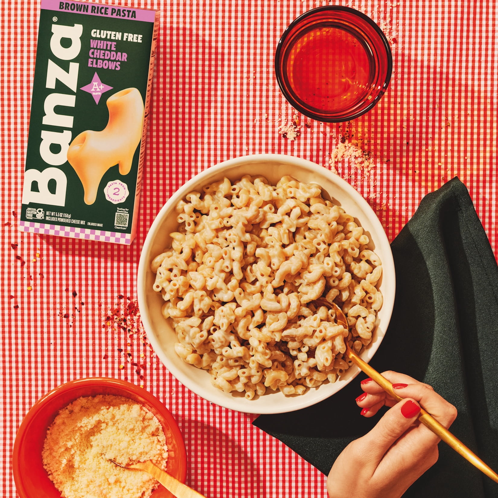 Banza Brown Rice White Cheddar Elbows Mac & Cheese, 5.5oz, Classic Cheesy Taste, Made in Italy